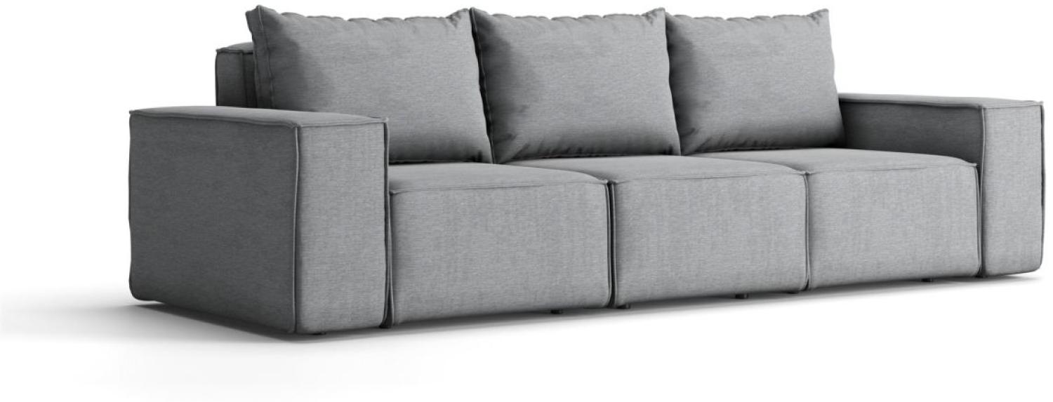 Gartensofa Loungesofa Sofa 3-Sitzer GARDENT wetterfester Stoff NXL Grau Bild 1