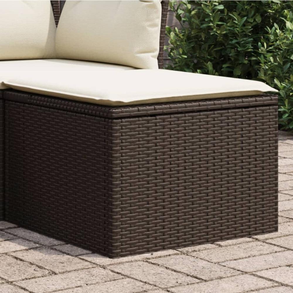 vidaXL Gartenhocker mit Kissen Braun 55x55x37 cm Poly Rattan Bild 1