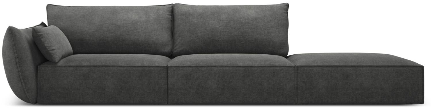 Micadoni 4-Sitzer Rechts Sofa Kaelle | Bezug Dark Grey | Beinfarbe Black Plastic Bild 1