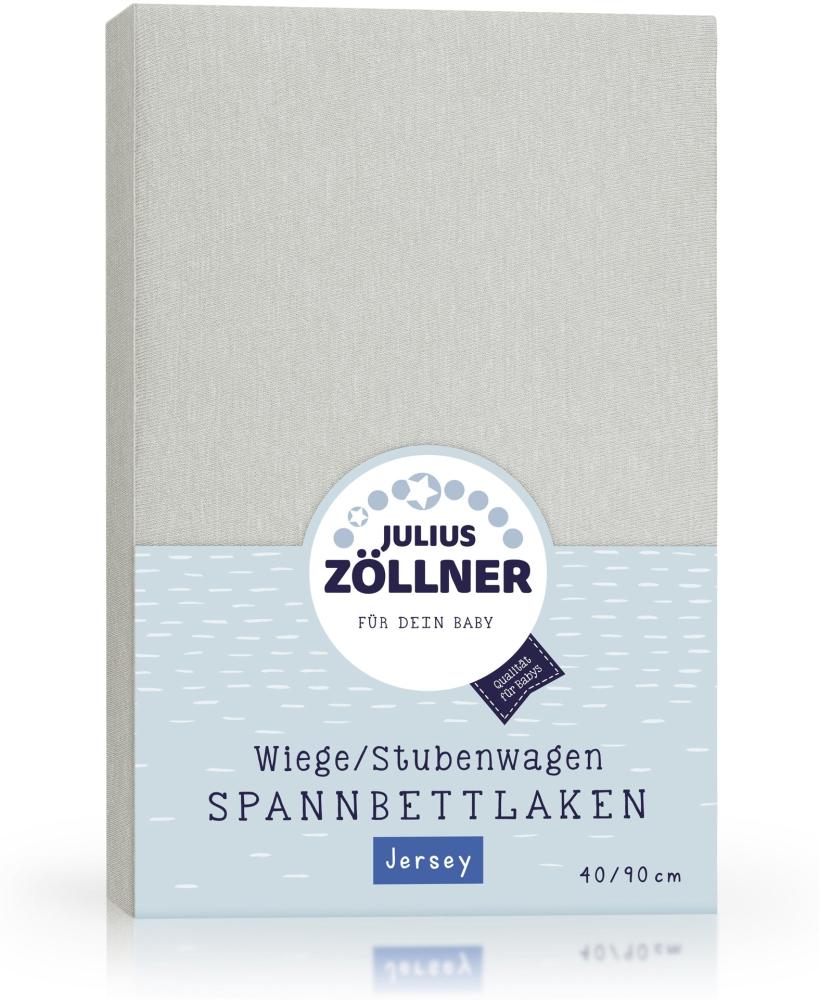 Julius Zöllner 8330147510 Jersey Spannbetttuch für Wiegen 90x40 und Stubenwagen, Farbe: hellgrau Bild 1