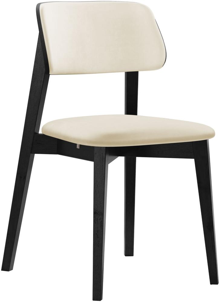 Esszimmerstuhl Taskir C, Stuhl aus Buchenholz für Küche, Restaurant (Schwarz / Magic Velvet 2250) Bild 1
