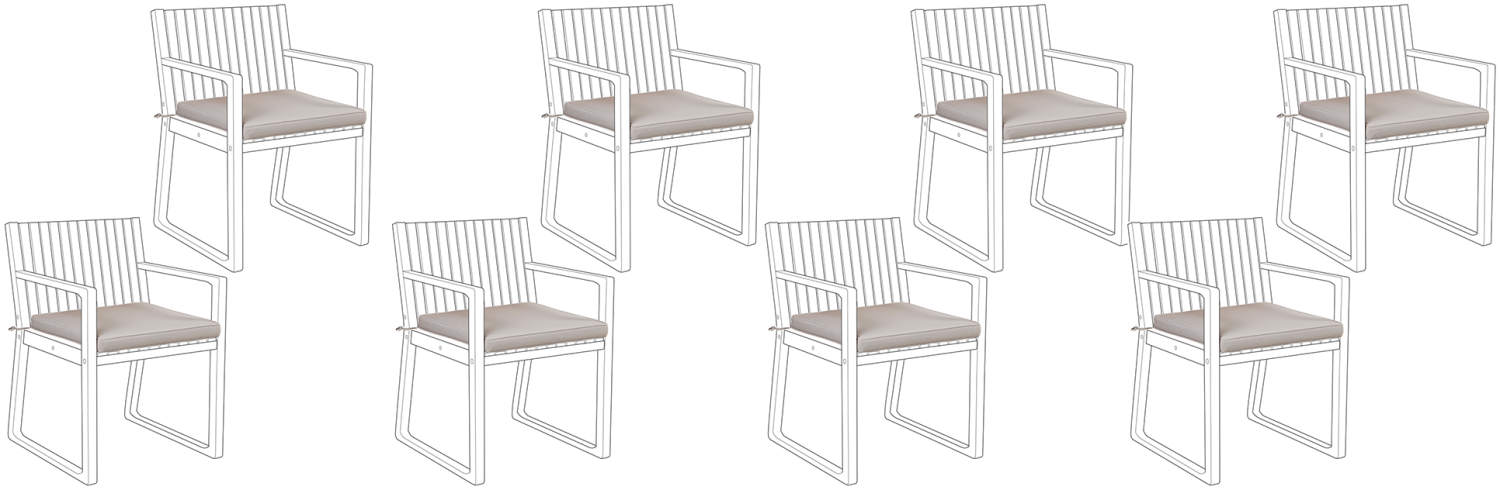 Sitzkissen für Stuhl SASSARI 8er Set taupe 46 x 46 x 5 cm Bild 1