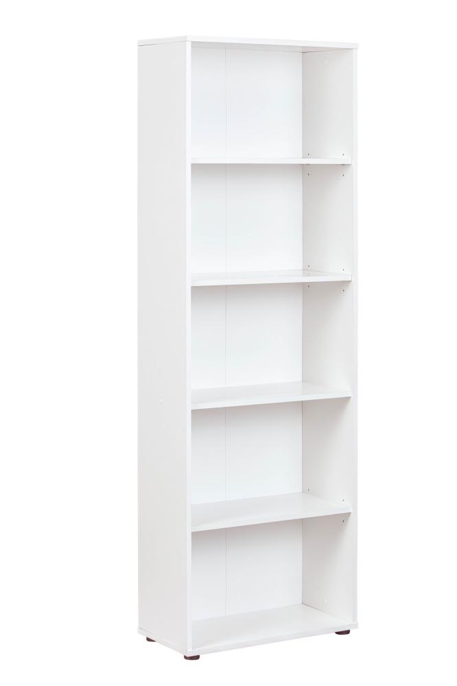Regal Bücherregal Stauraumregal Arco 4 weiß, BxHxT 60 x 180 x 30 cm Bild 1