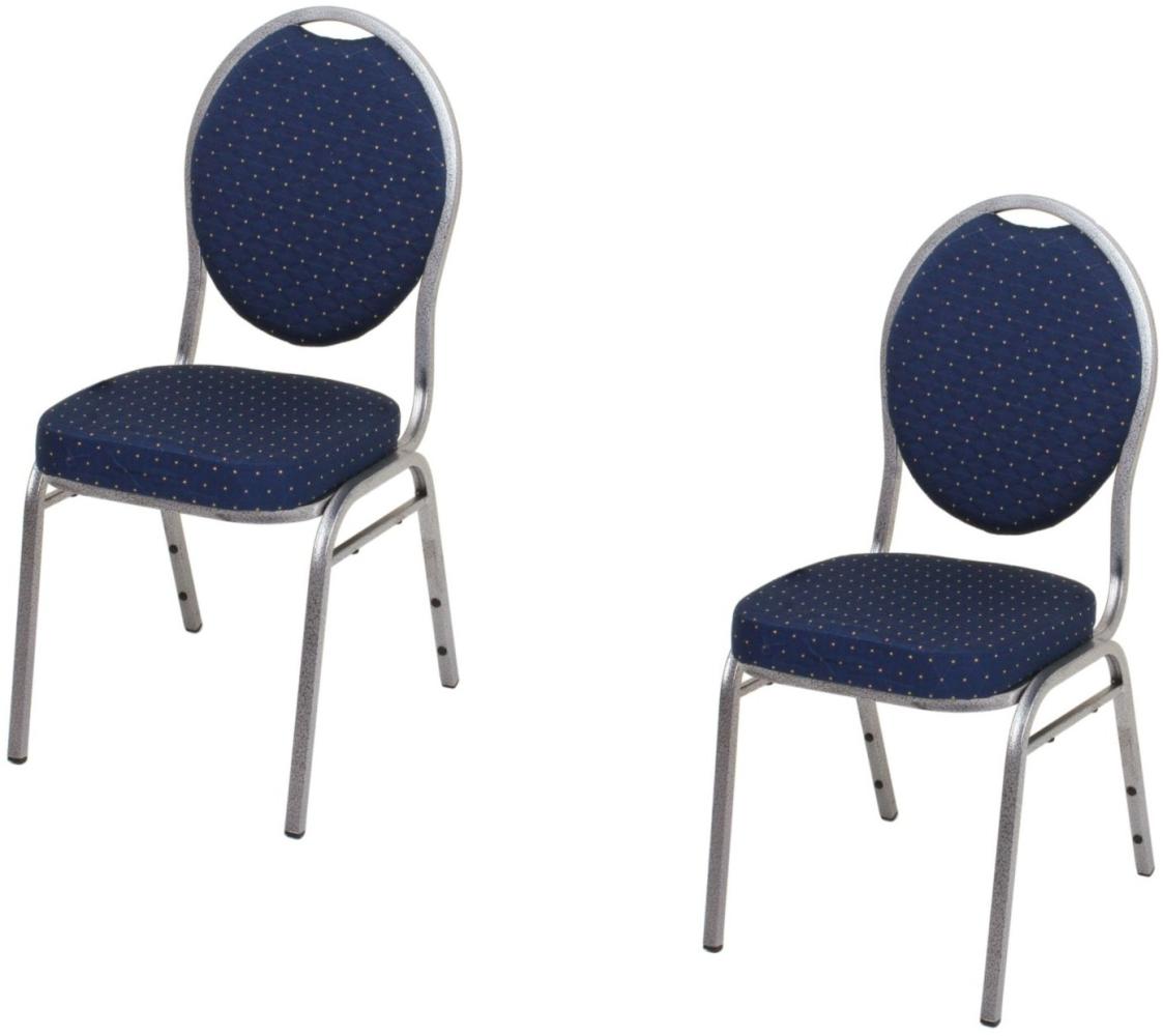 2er Set Stuhl Bankett blau Polsterstuhl Konferenz Stühle Punkte feuerhemmend Bild 1