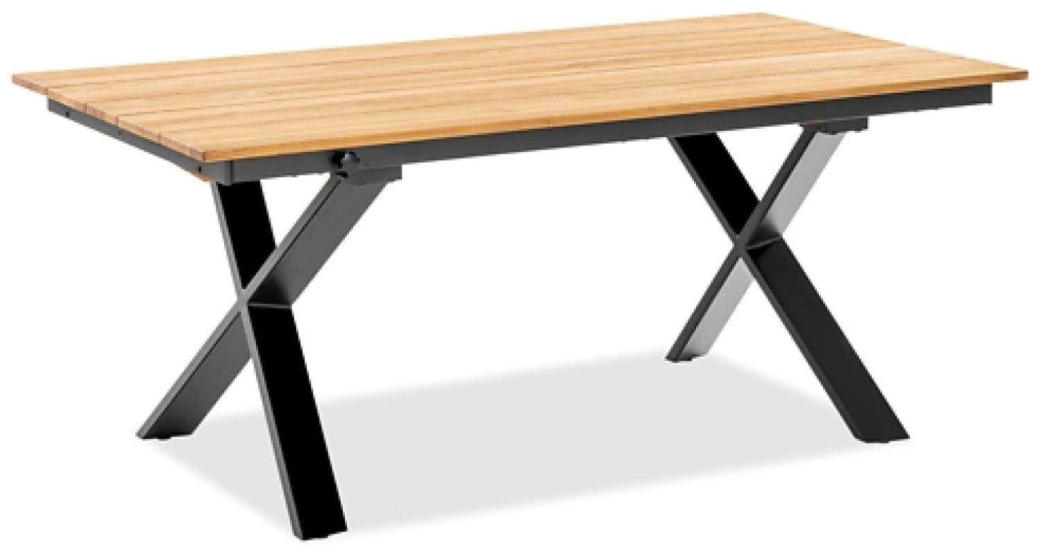 Niehoff Strato Tischplatte aus massiven Teakholz geölt - mit einer Klappeinlage 100 cm 180/280x95 cm Bild 1