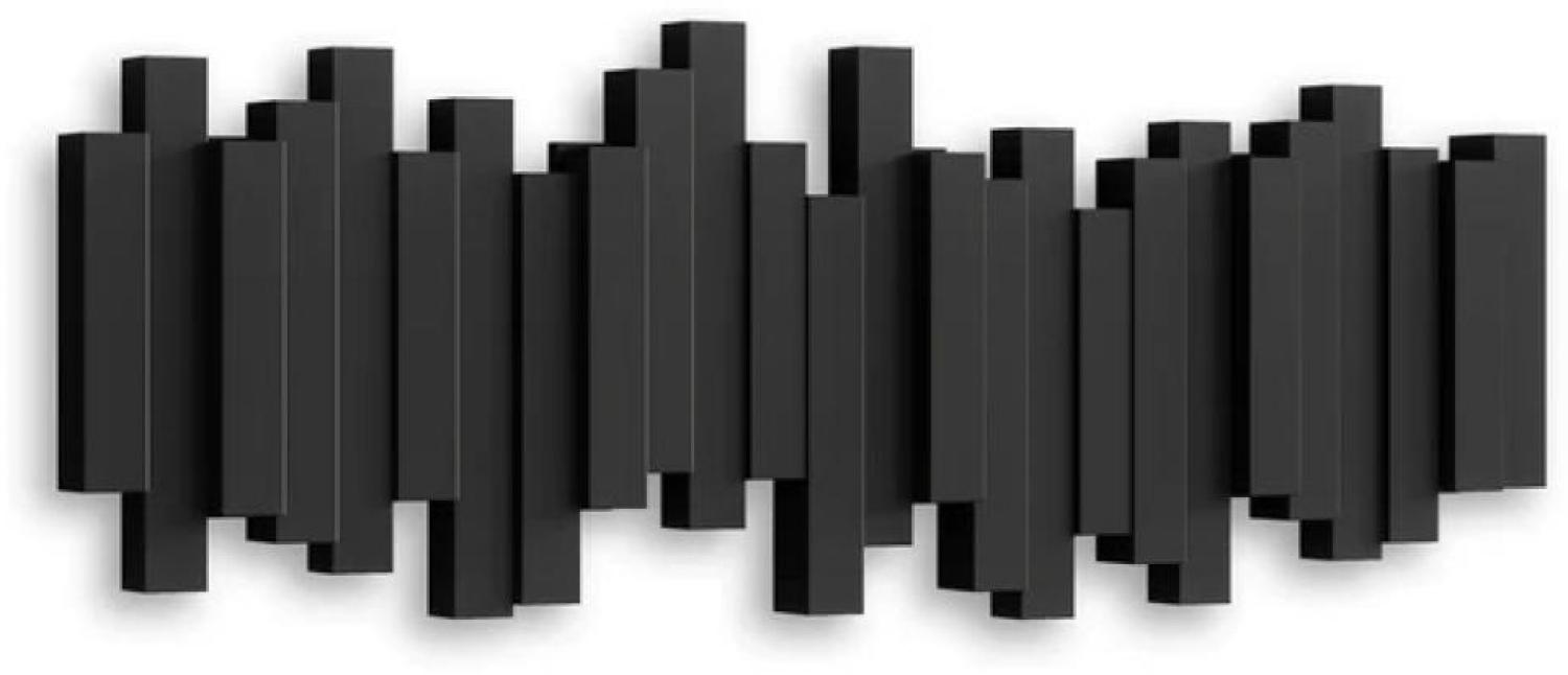 UMBRA STICKS HOOK BLACK 318211-040 platzsparende Garderobenleiste mit 5 beweglichen Haken Bild 1