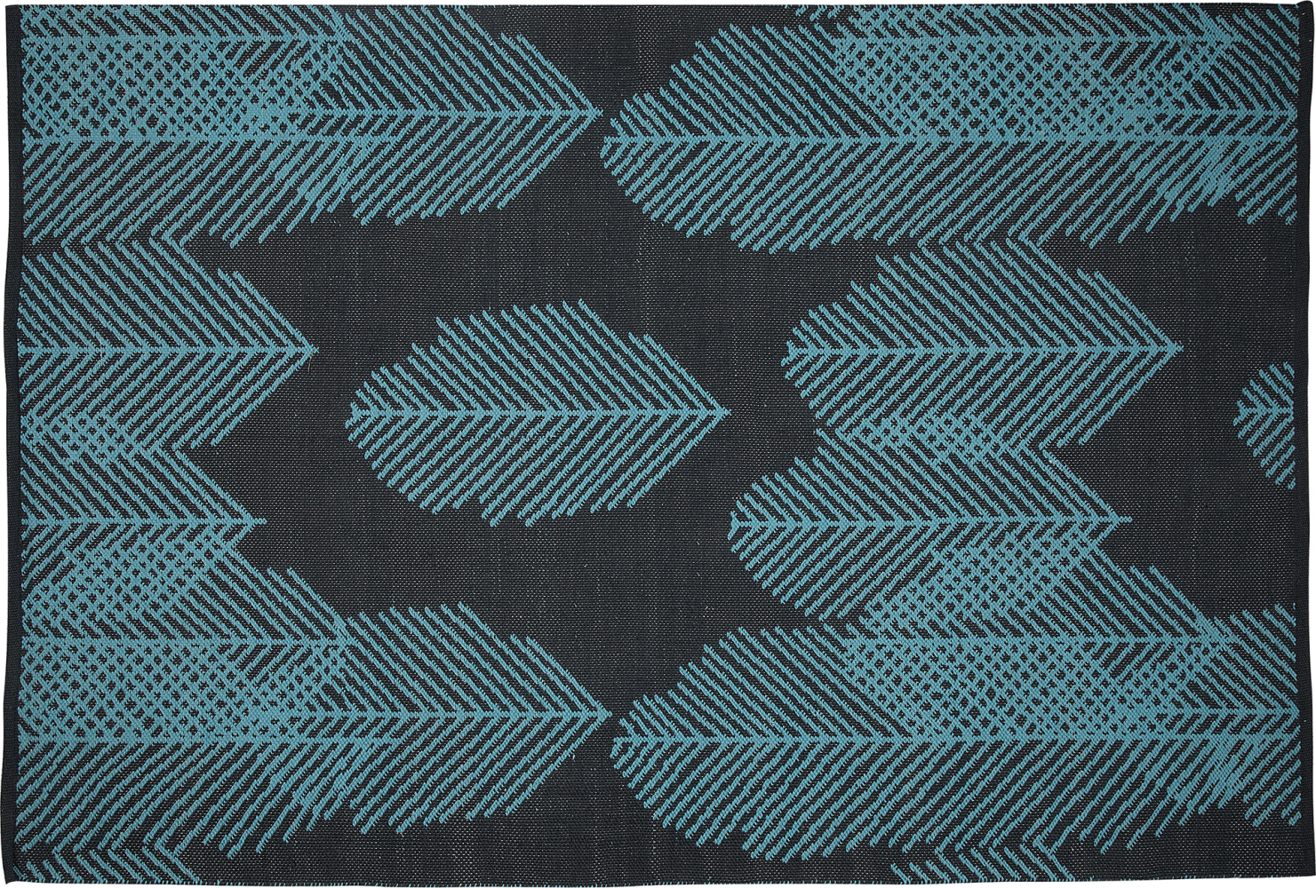 Outdoor Teppich dunkelgrau mit Blättermuster 140 x 200 cm zweiseitig MEZRA Bild 1
