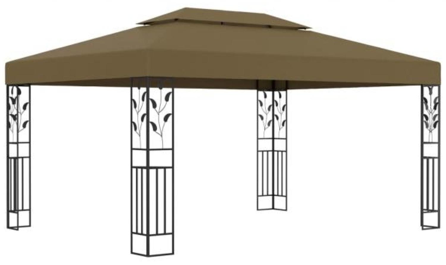 Pavillon mit Doppeldach 3x4 m Taupe 180 g/m² Bild 1