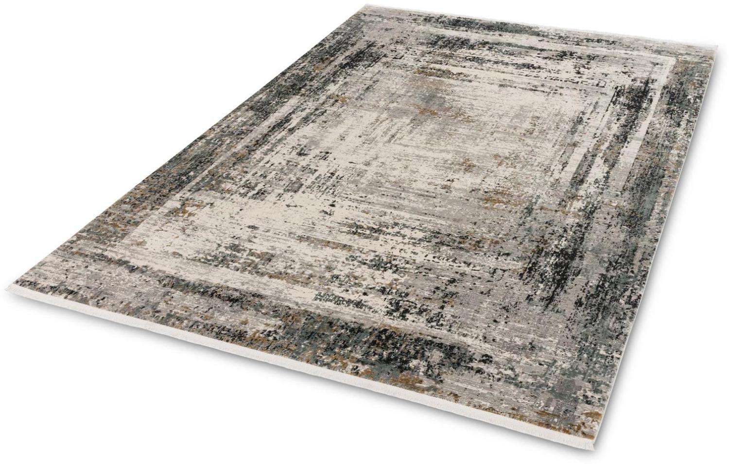 Teppich in Vintage Bord. Grau aus 50% Viskose, 50% Acryl - 150x80x1,1cm (LxBxH) Bild 1