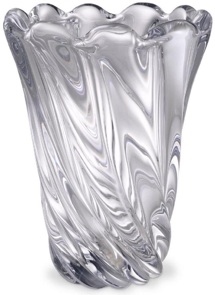 Casa Padrino Luxus Deko Glas Vase Ø 19,5 x H. 25,5 cm - Mundgeblasene Blumenvase - Luxus Deko Accessoires Bild 1