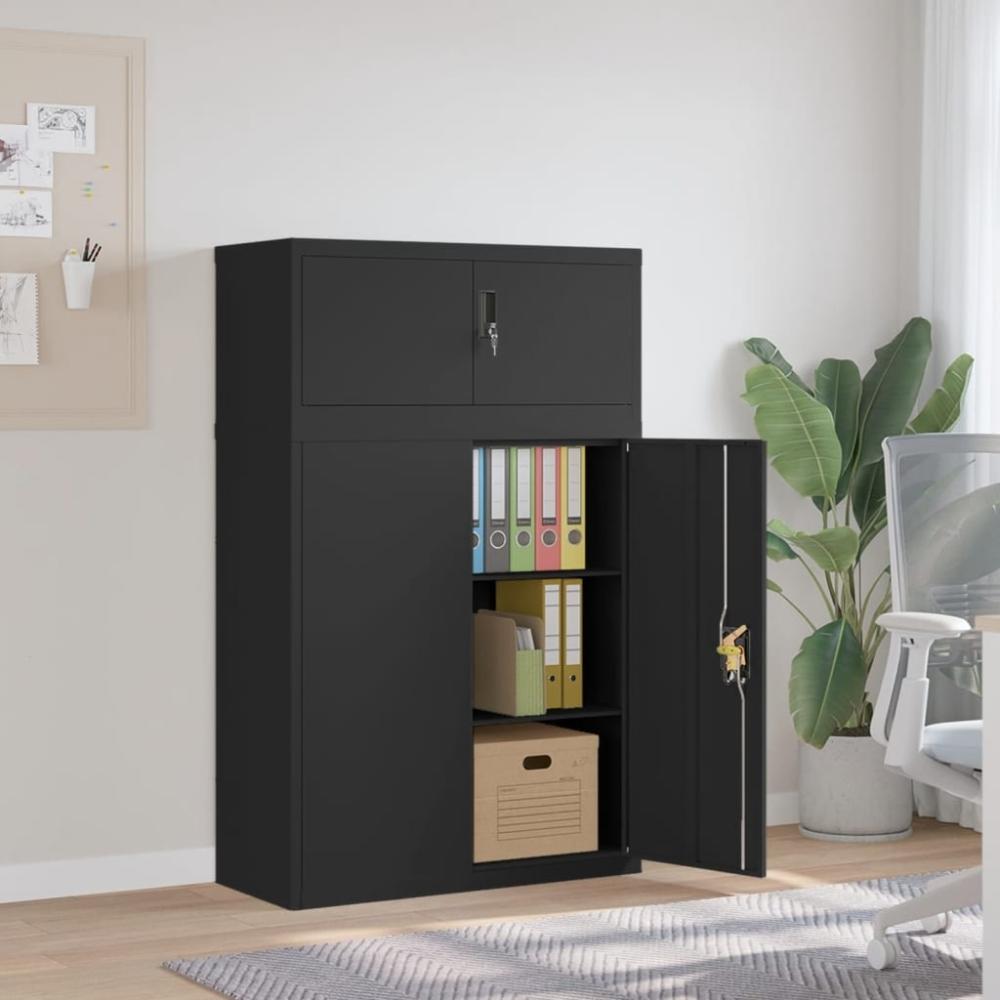 Aktenschrank Schwarz 90x40x145 cm Stahl 3188324 Bild 1