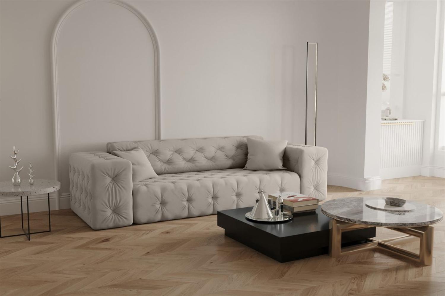 Sofa Designersofa CHANTAL 3-Sitzer in Stoff Opera Velvet Cream Bild 1