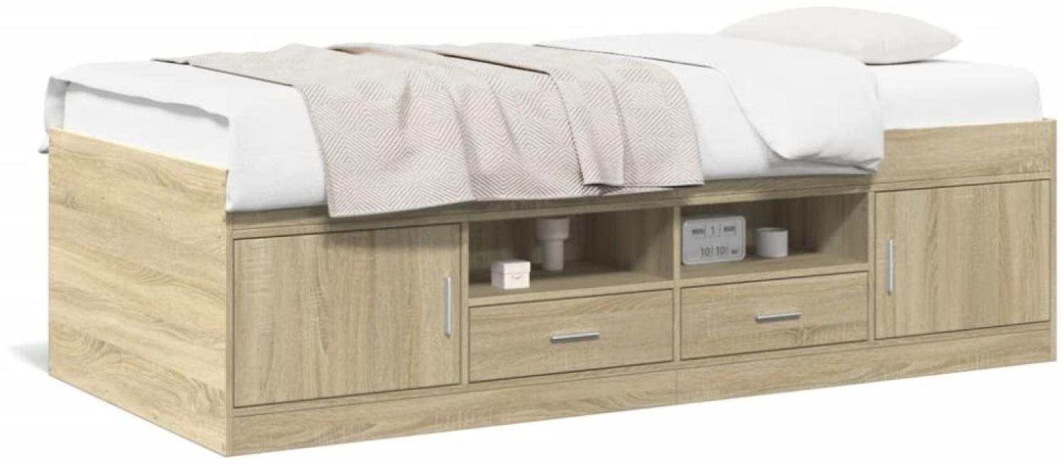 vidaXL Tagesbett mit Schubladen Sonoma-Eiche 75x190 cm Holzwerkstoff Bild 1