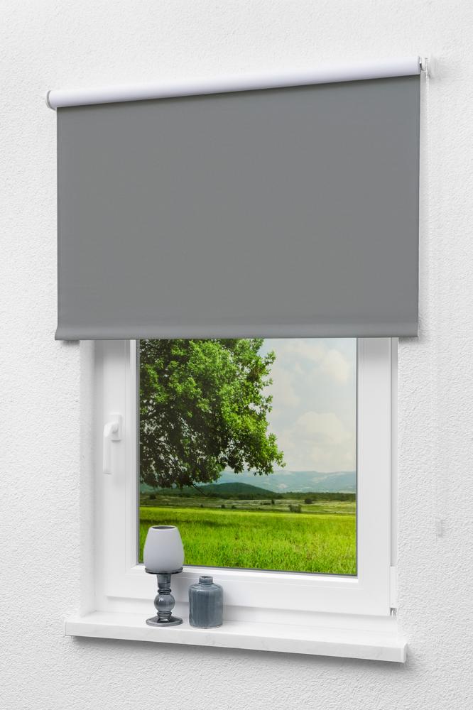 Lysel - Qualitätsrollo abdunkelnd anthrazit, (B x H) 83cm x 190cm in grau/anthrazit Bild 1