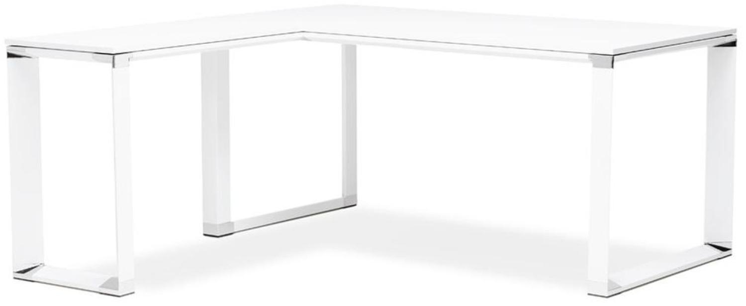 Schreibtisch Weiß 170x160cm | Bürotisch L-Form Melaminholz & Metall | Eckschreibtisch Winkel Variabel für Kleine Räume | Homeoffice & Büro Modern Einrichten | KERIX Bild 1