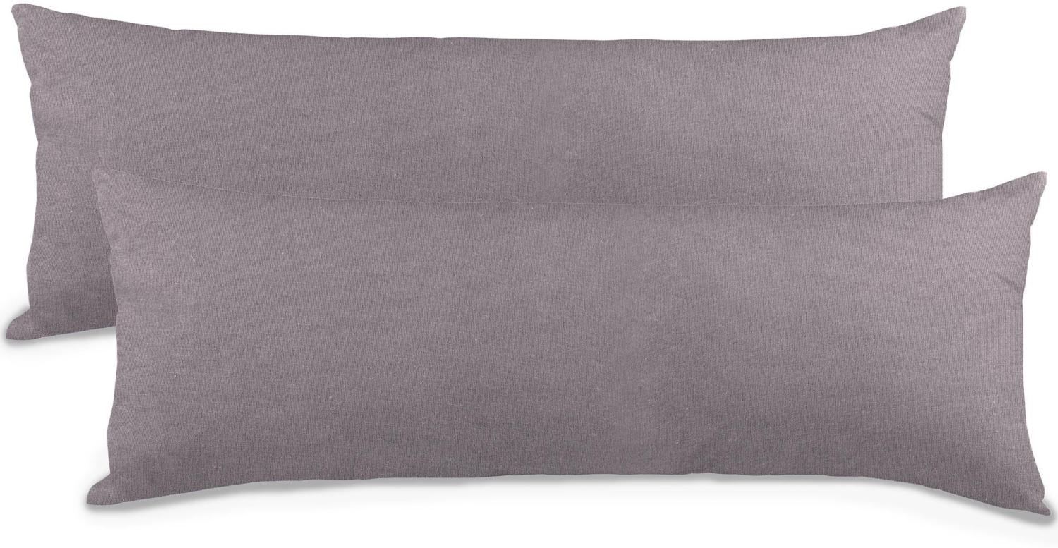 aqua-textil Classic Line Kissenbezug 2er-Set 40 x 200 cm dunkel grau Baumwolle Seitenschläferkissen Bezug Reißverschluss Bild 1