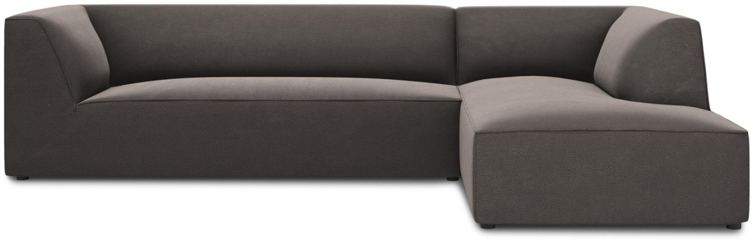 Micadoni 4-Sitzer Samtstoff Modular Ecke rechts Sofa Ruby | Bezug Dark Grey | Beinfarbe Black Plastic Bild 1