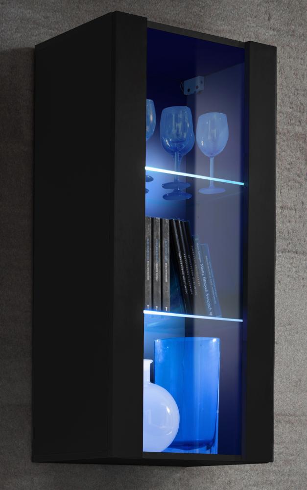 99rooms Azara Vitrine I Schwarz Schwarz ohne LED-Beleuchtung Bild 1