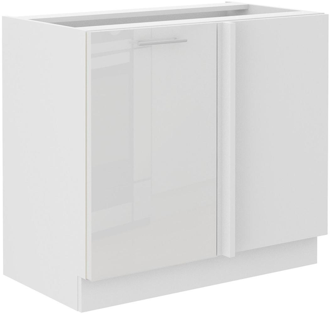 Lara Eckunterschrank 105 cm Weiß Hochglanz Küchenzeile Küchenblock Küche Bild 1