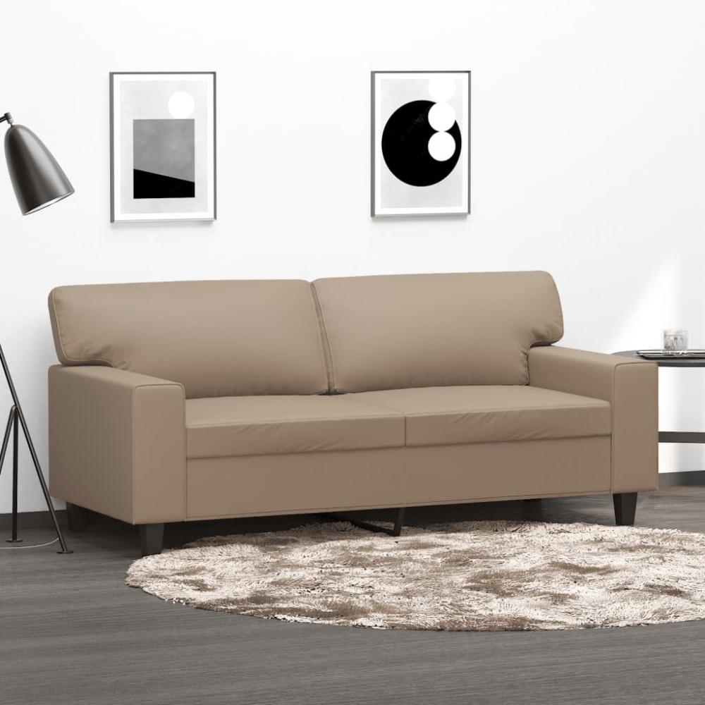 vidaXL 2-Sitzer-Sofa Cappuccino-Braun 140 cm Kunstleder Bild 1