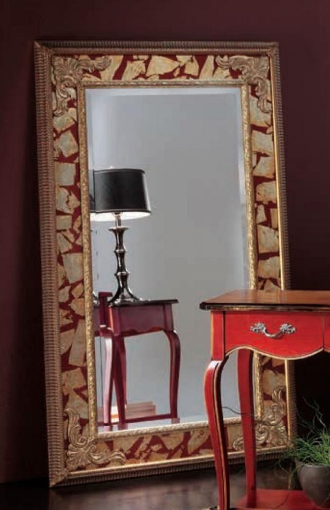 Casa Padrino Luxus Barock Spiegel Gold / Rot - Rechteckiger italienischer Barockstil Wandspiegel - Barock Möbel - Luxus Möbel im Barockstil - Luxus Qualität - Made in Italy Bild 1