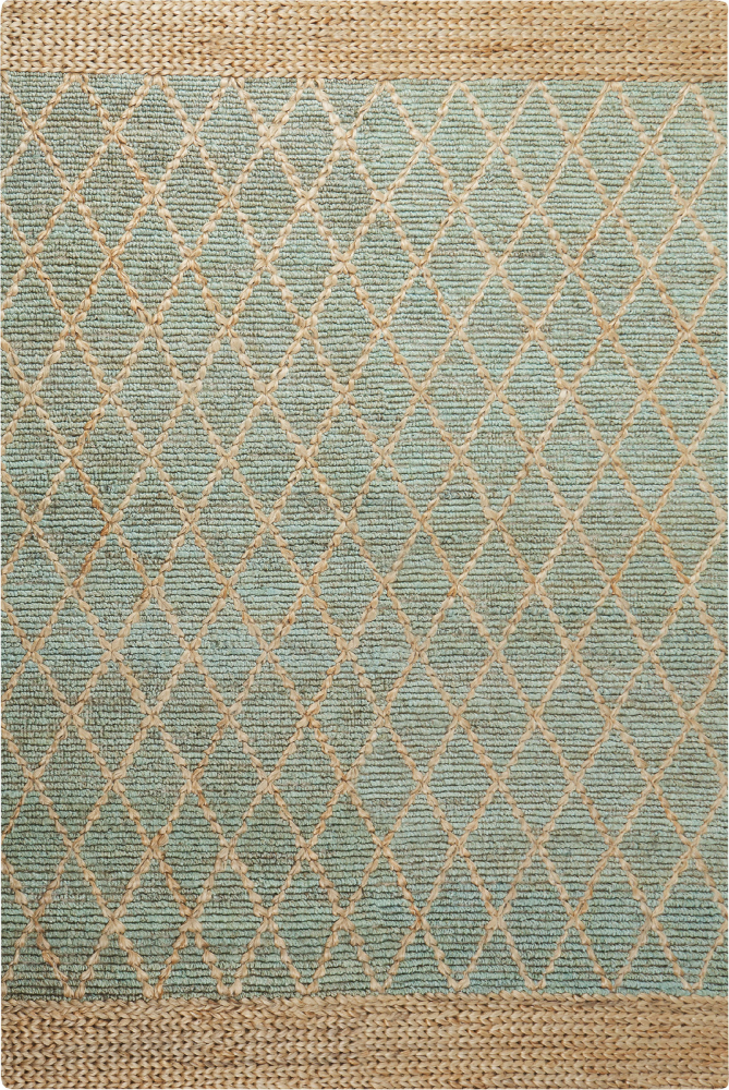 Teppich Jute grün beige 200 x 300 cm geometrisches Muster Kurzflor TELLIKAYA Bild 1