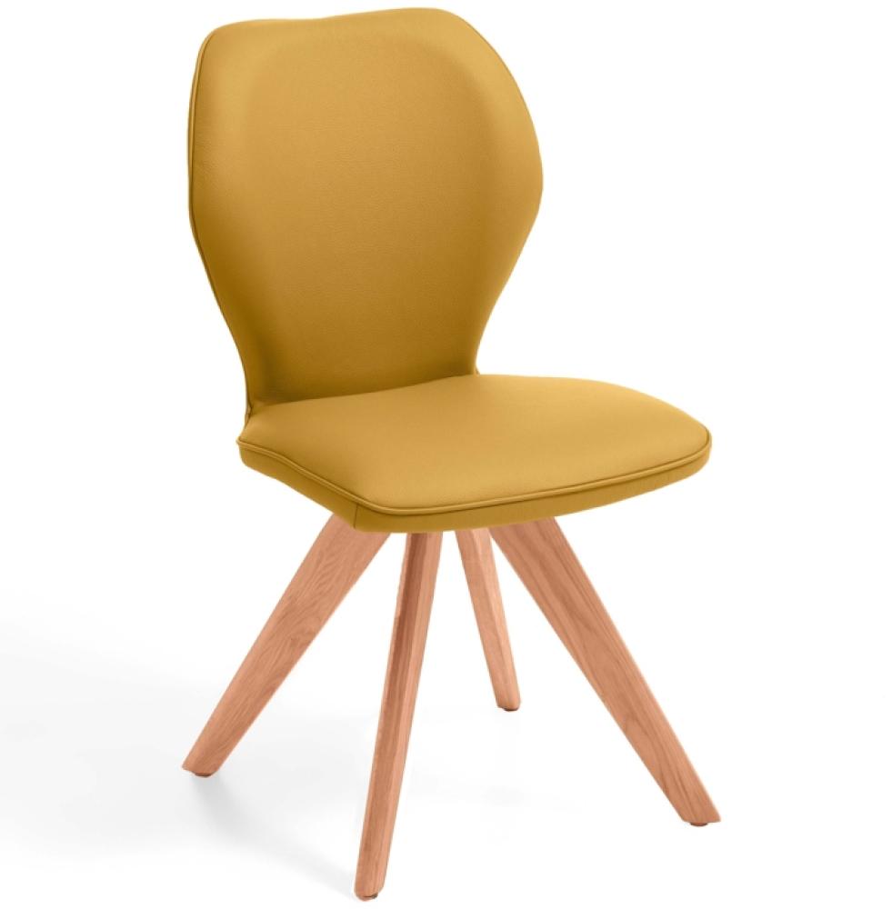 Niehoff Sitzmöbel Colorado Trend-Line Design-Stuhl Kernbuche/Leder - 180° drehbar Napoli senf Bild 1