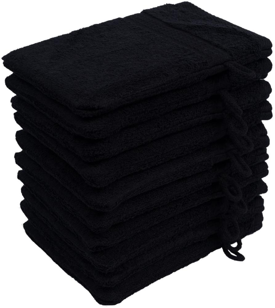 Müskaan - 5er Set Frottee Waschhandschuhe Elegance 16x21 cm 100% Baumwolle 500 g/m² Waschhandschuh schwarz Bild 1