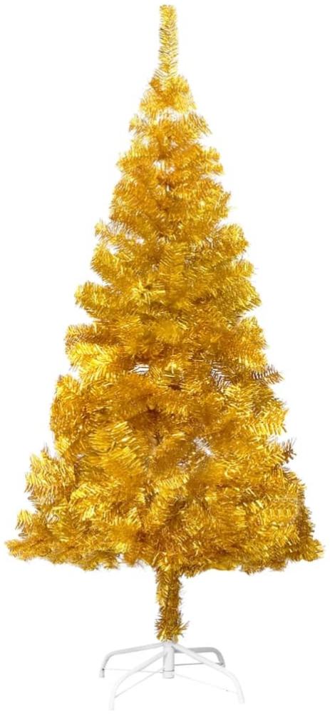 vidaXL Künstlicher Weihnachtsbaum mit Ständer Golden 120 cm PET Bild 1