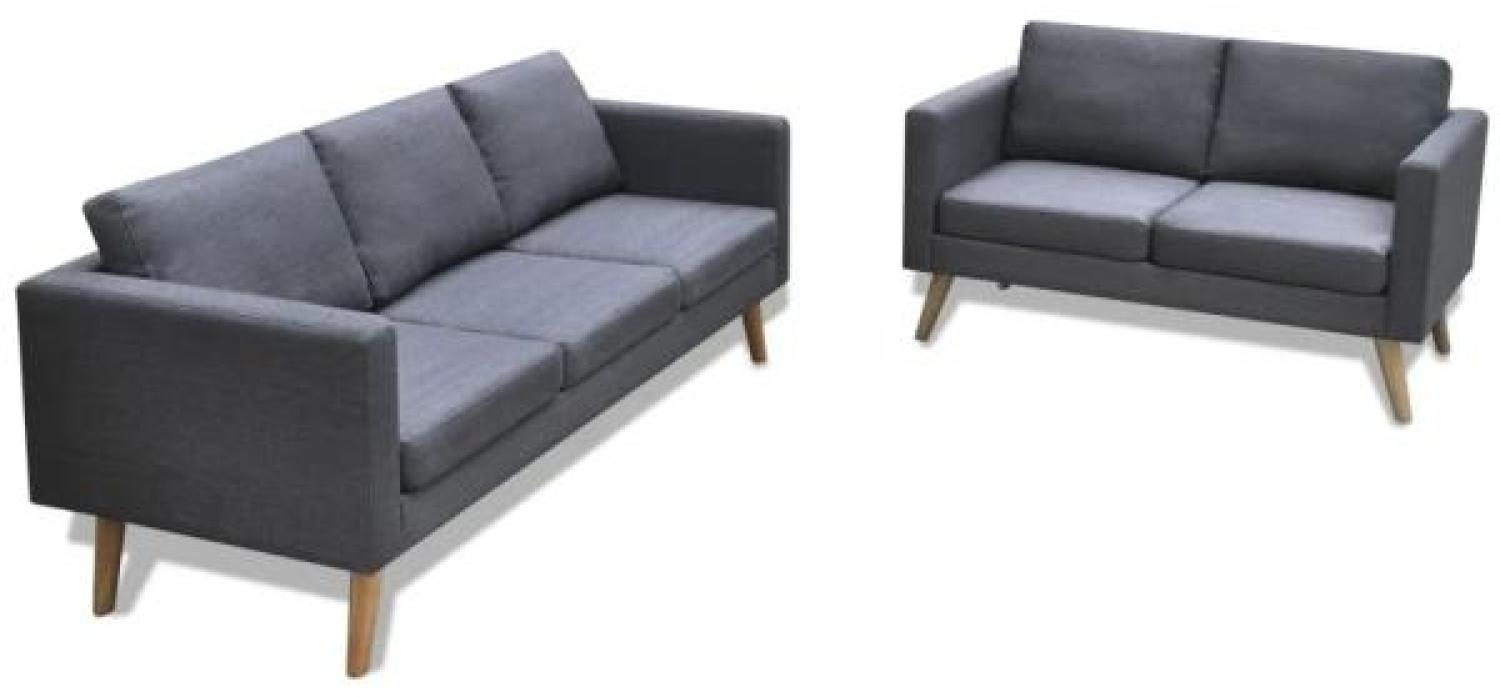 vidaXL Sofa Set 2-Sitzer und 3-Sitzer Stoff Dunkelgrau Bild 1