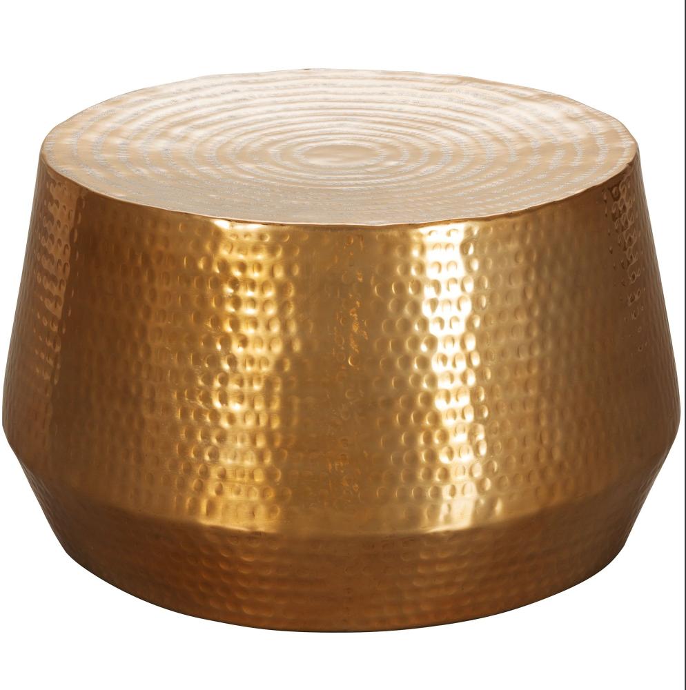 Wohnling Couchtisch MARESH 60 x 36 x 60 cm Aluminium Beistelltisch Orientalisch rund, Gold Bild 1