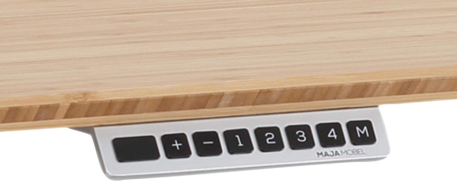 'Edjust' Schreibtisch, höhenverstellbar, Bambus Massivholz, 72-121,6 x 80 x 150 cm Bild 1