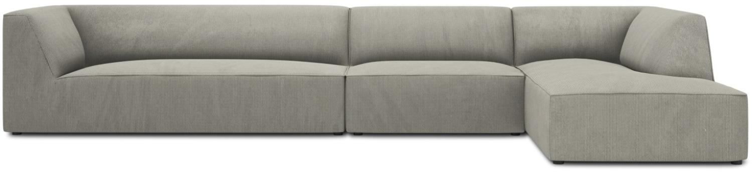 Micadoni 5-Sitzer Modular Ecke rechts Sofa Ruby | Bezug Light Grey | Beinfarbe Black Plastic Bild 1