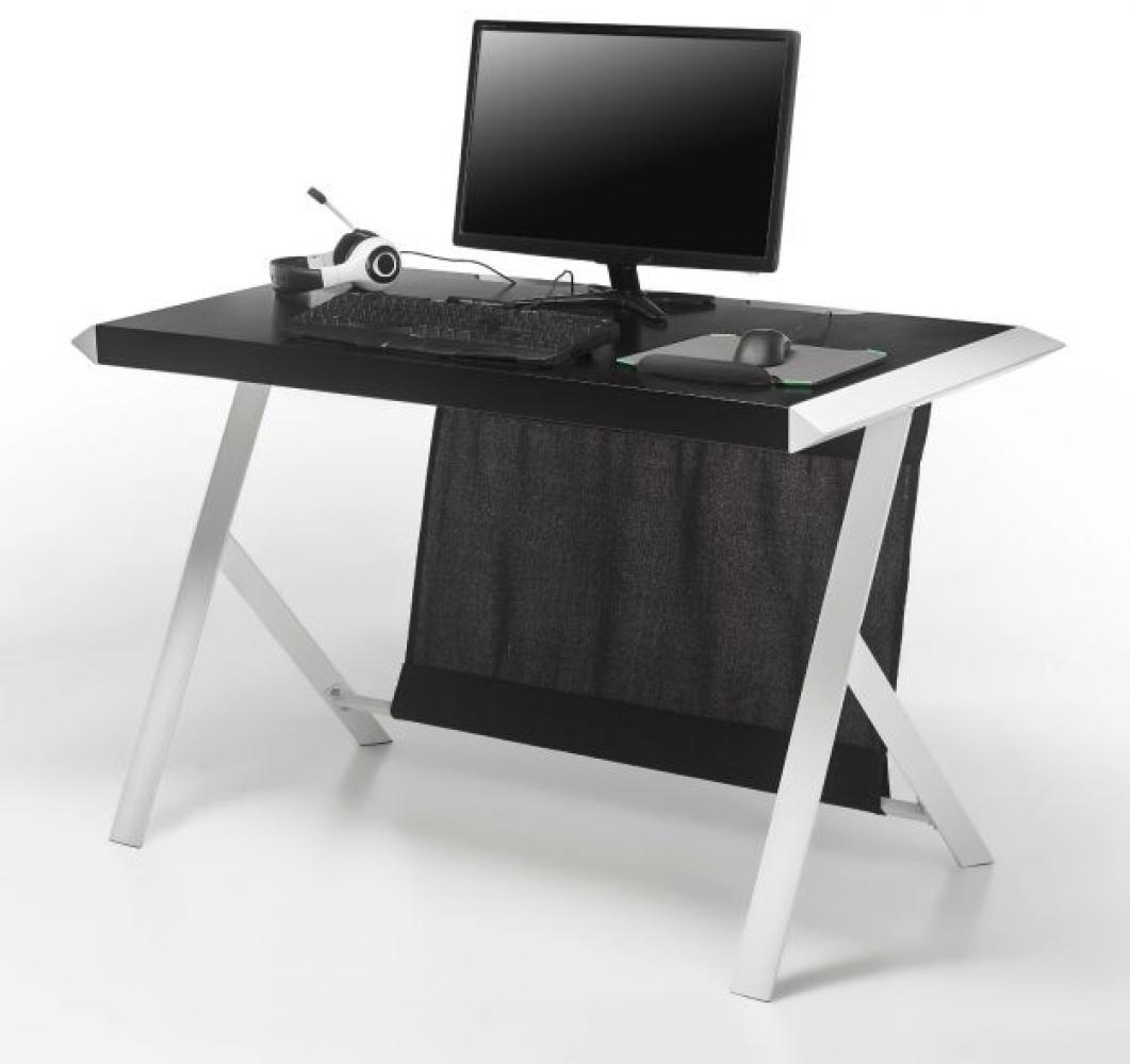 Schreibtisch matt schwarz und weiß 127 cm Bild 1