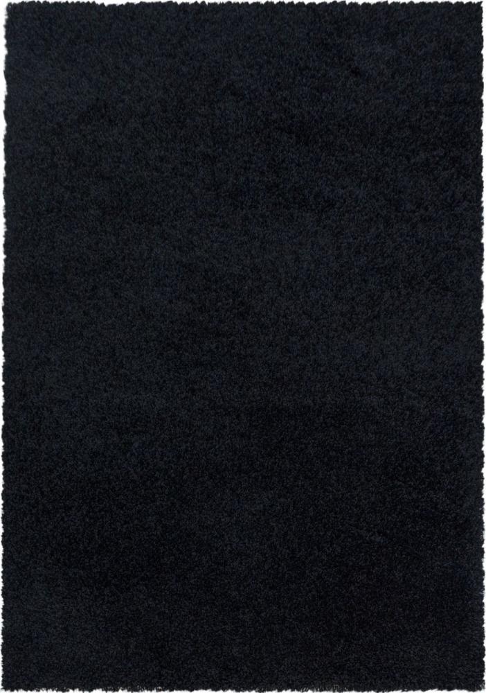 Hochflor Teppich Sima Läufer - 80x250 cm - Schwarz Bild 1