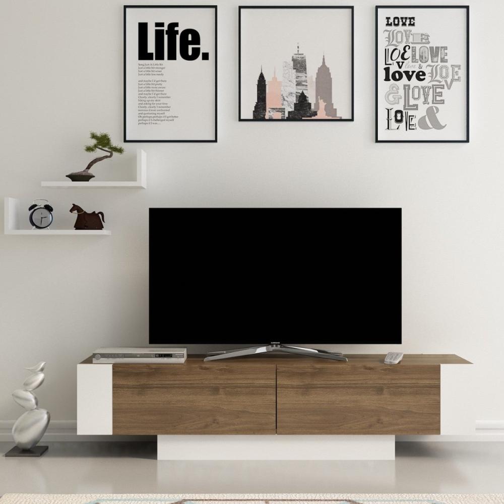 Designer TV Lowboard Imola inkl. Wandregale Bild 1