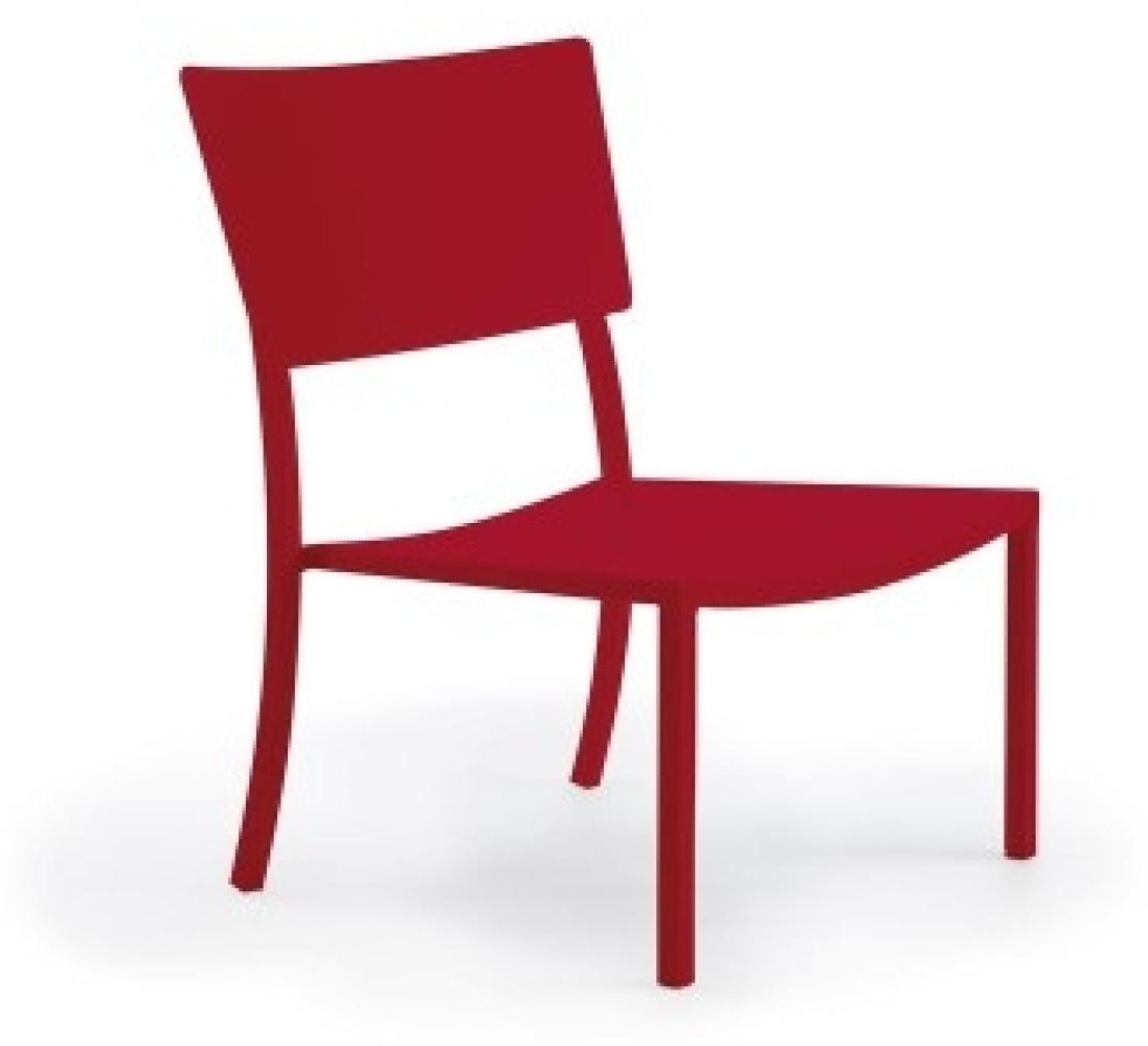 niedriger Sessel Mogan rot Bild 1