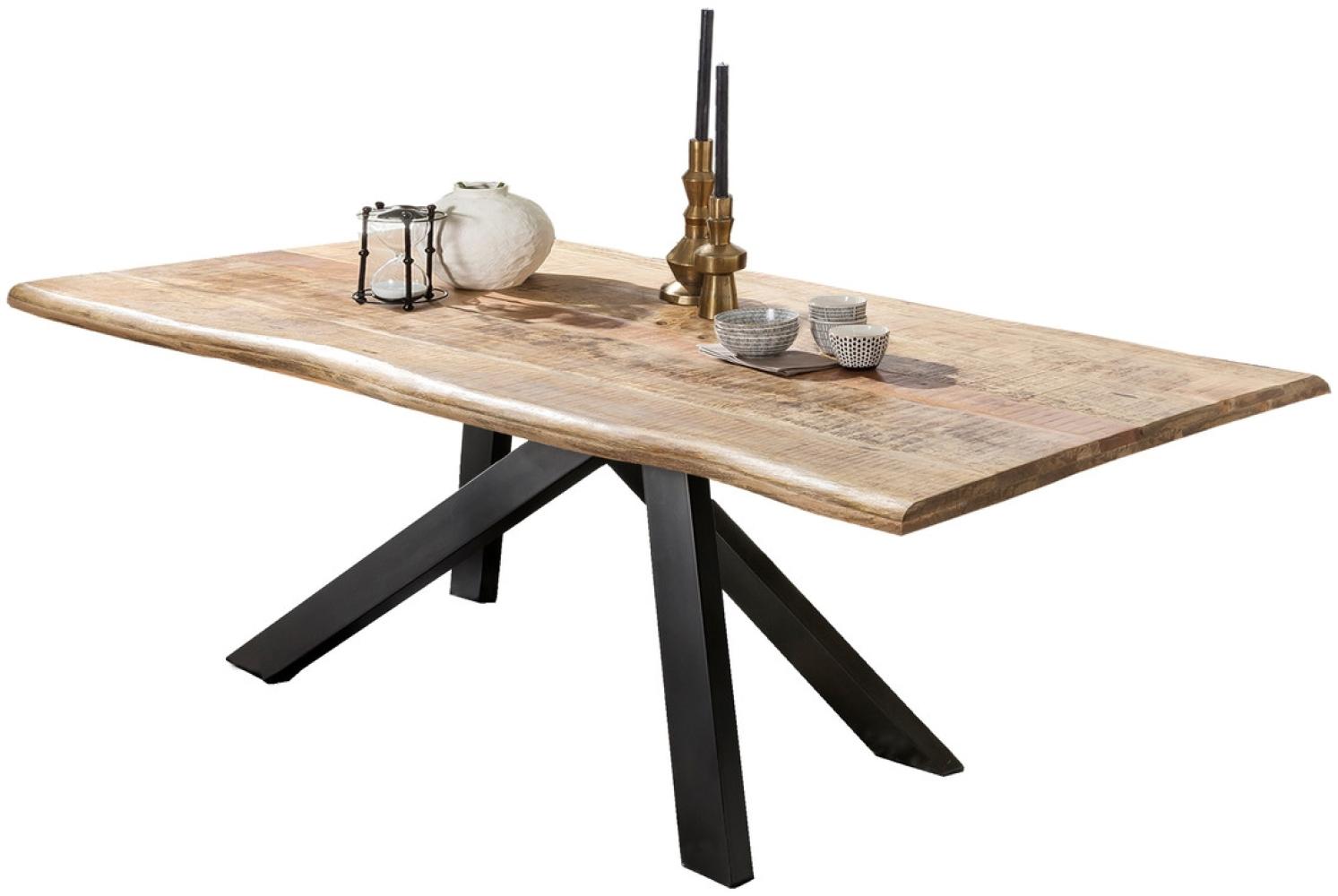 TABLES&Co Tisch 160x90 Mangoholz Natur Metall Schwarz Bild 1