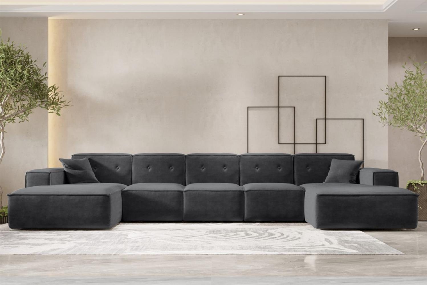 Wohnlandschaft Sofa U-Form CESINA XL in Stoff Perfect Harmony Anthrazit Bild 1