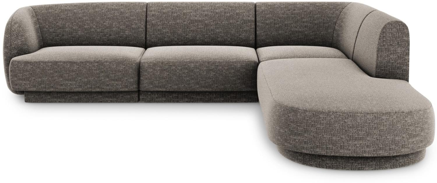 Micadoni 6-Sitzer Ecke rechts Sofa Miley | Bezug Grey | Beinfarbe Black Plastic Bild 1