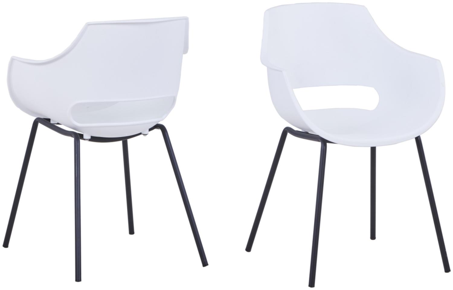 2er Set Esszimmerstuhl Kunststoff Essstuhl Küchenstuhl Stuhl Stühle weiss Bild 1