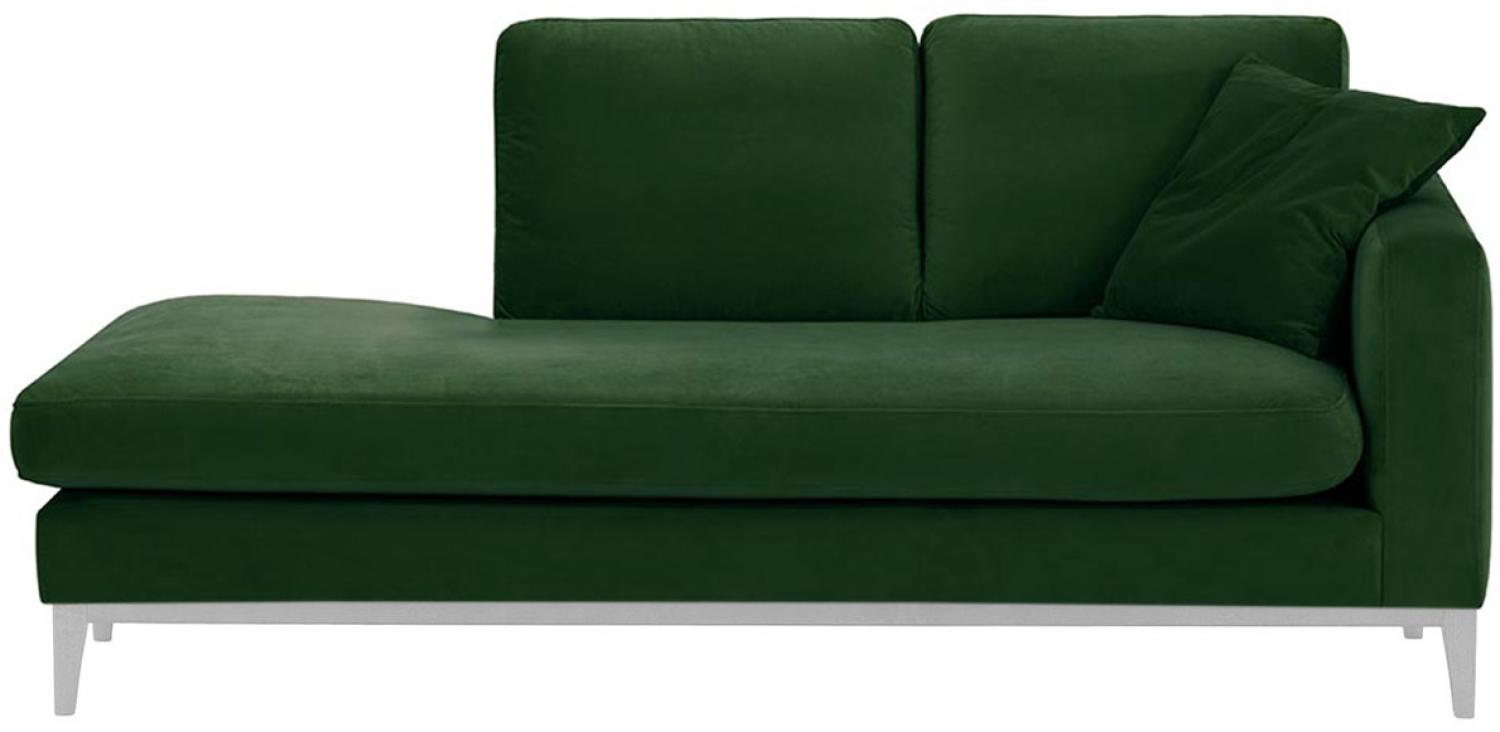 SLF24 - Rechtsseitiges Chaiselongue Covex Wood - dunkelgrün - Velluto 10, Farbe der beine: weiß Bild 1