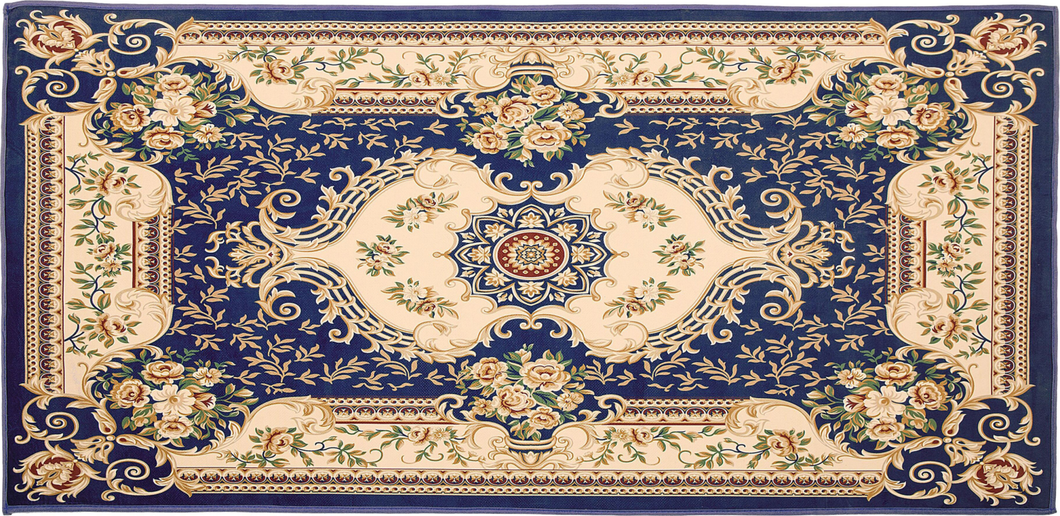 Teppich dunkelblau 80 x 150 cm Kurzflor GAZIANTEP Bild 1