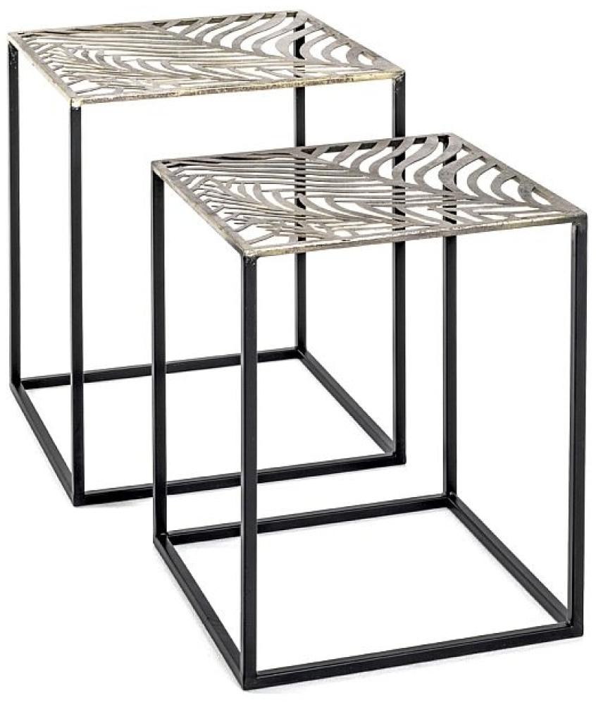 Beistelltisch Tisch Metall schwarz-antik bronze 2er Set Bild 1