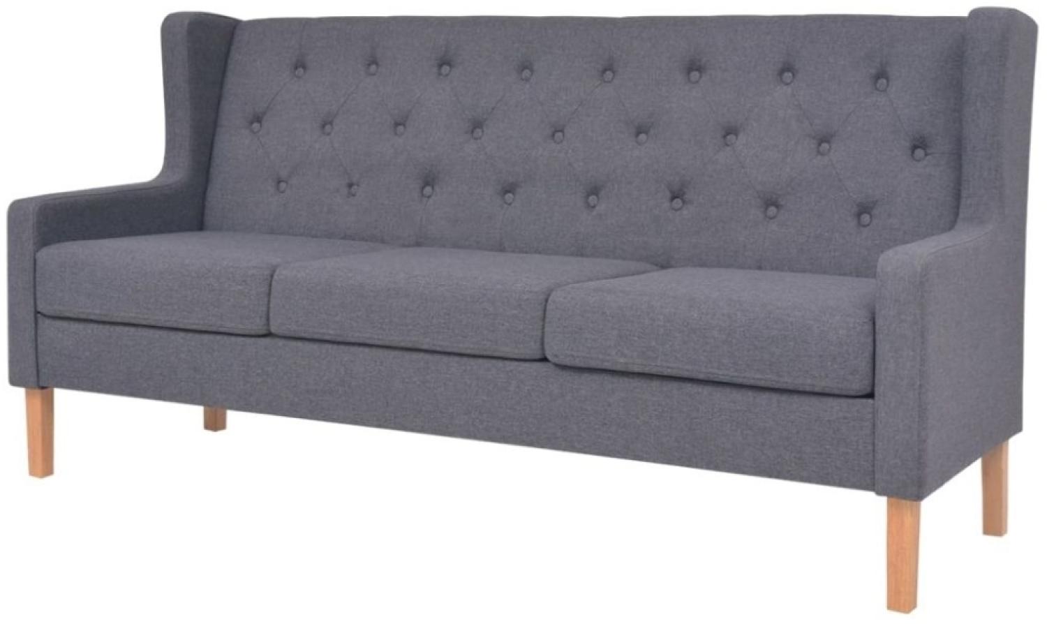 vidaXL 3-Sitzer Sofa Stoff Grau Bild 1