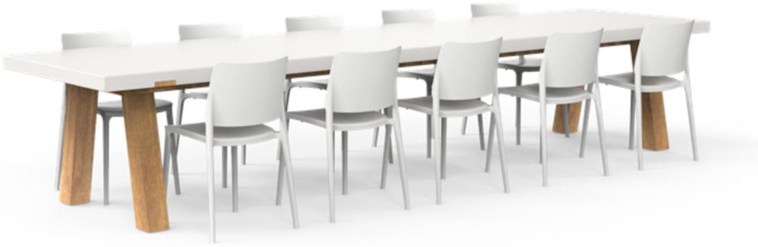 One To Sit 11-teilige Sitzgruppe Sera Colla Aluminium weiß/Eiche 400x100 cm Bild 1