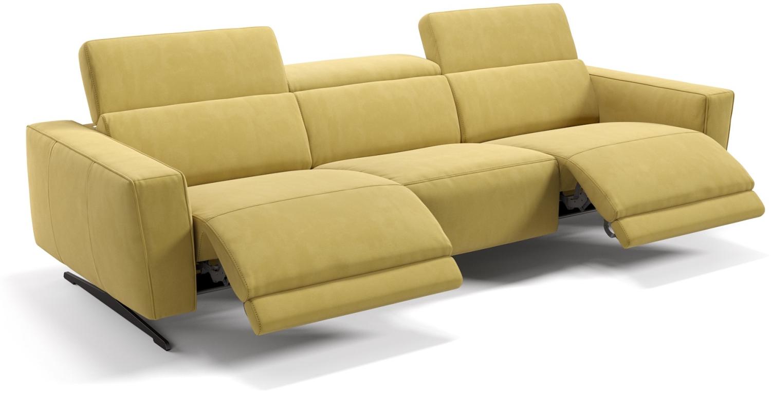 Sofanella Stoffsofa ALESSO 3-Sitzer Sitzverstellung Couch in Gelb S: 225 Breite x 108 Tiefe Bild 1