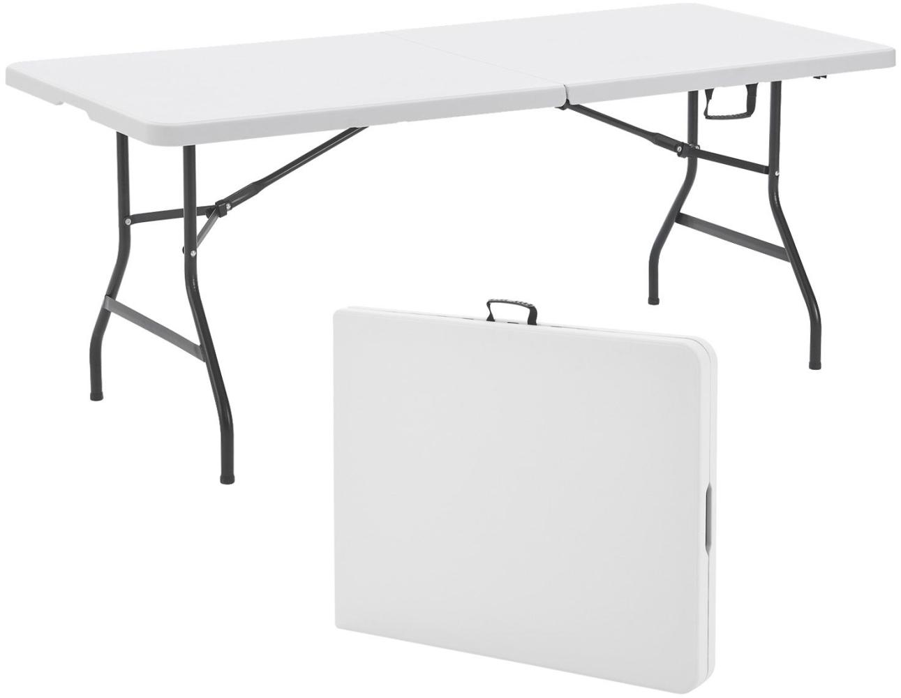Juskys Klapptisch Buffettisch XL klappbar - groß, bis 80 kg belastbar - Kunststoff Tisch - Camping, Garten & Party - Campingtisch Gartentisch Weiß Bild 1
