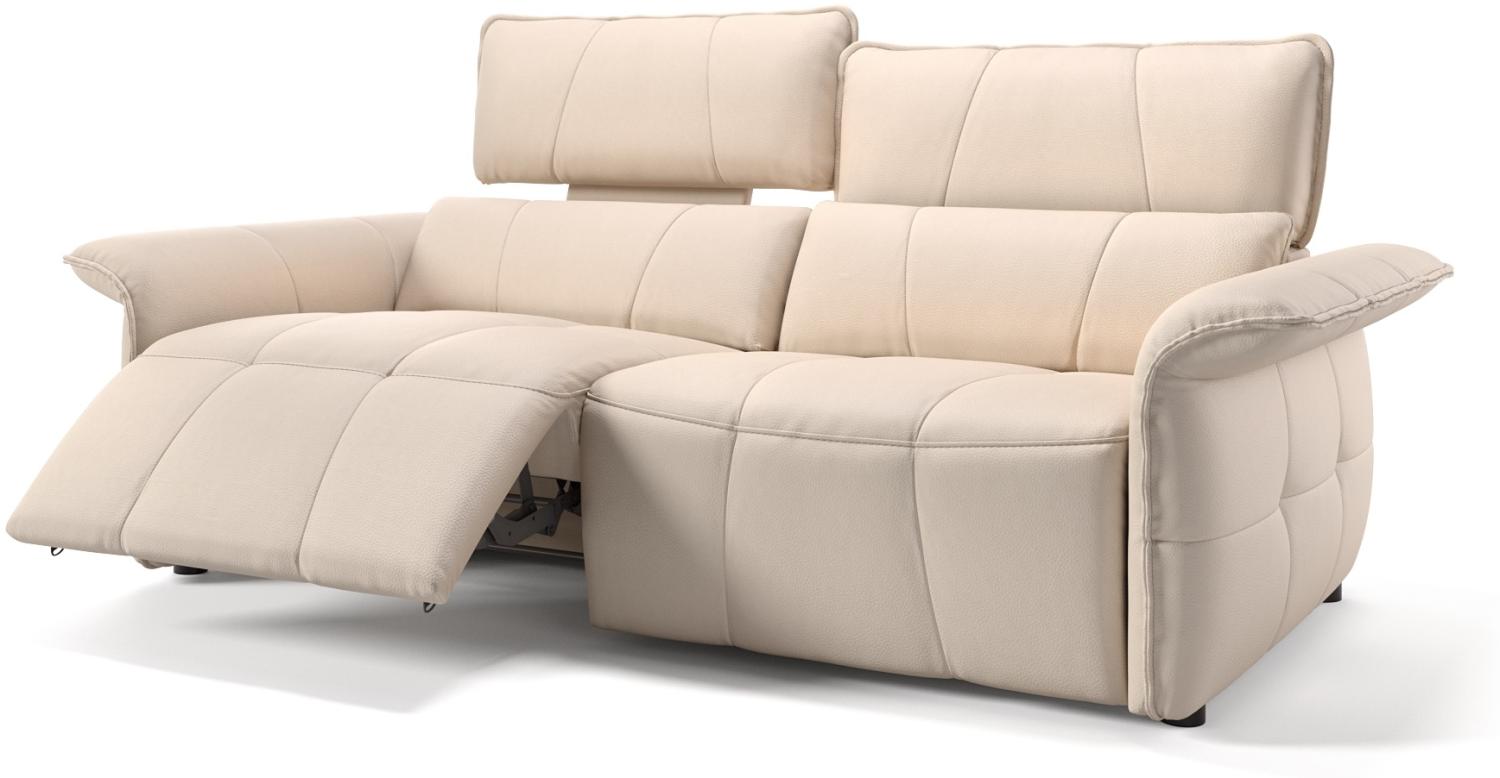 Sofanella Dreisitzer ADRIA Ledercouch Echtleder Sofa in Creme Bild 1