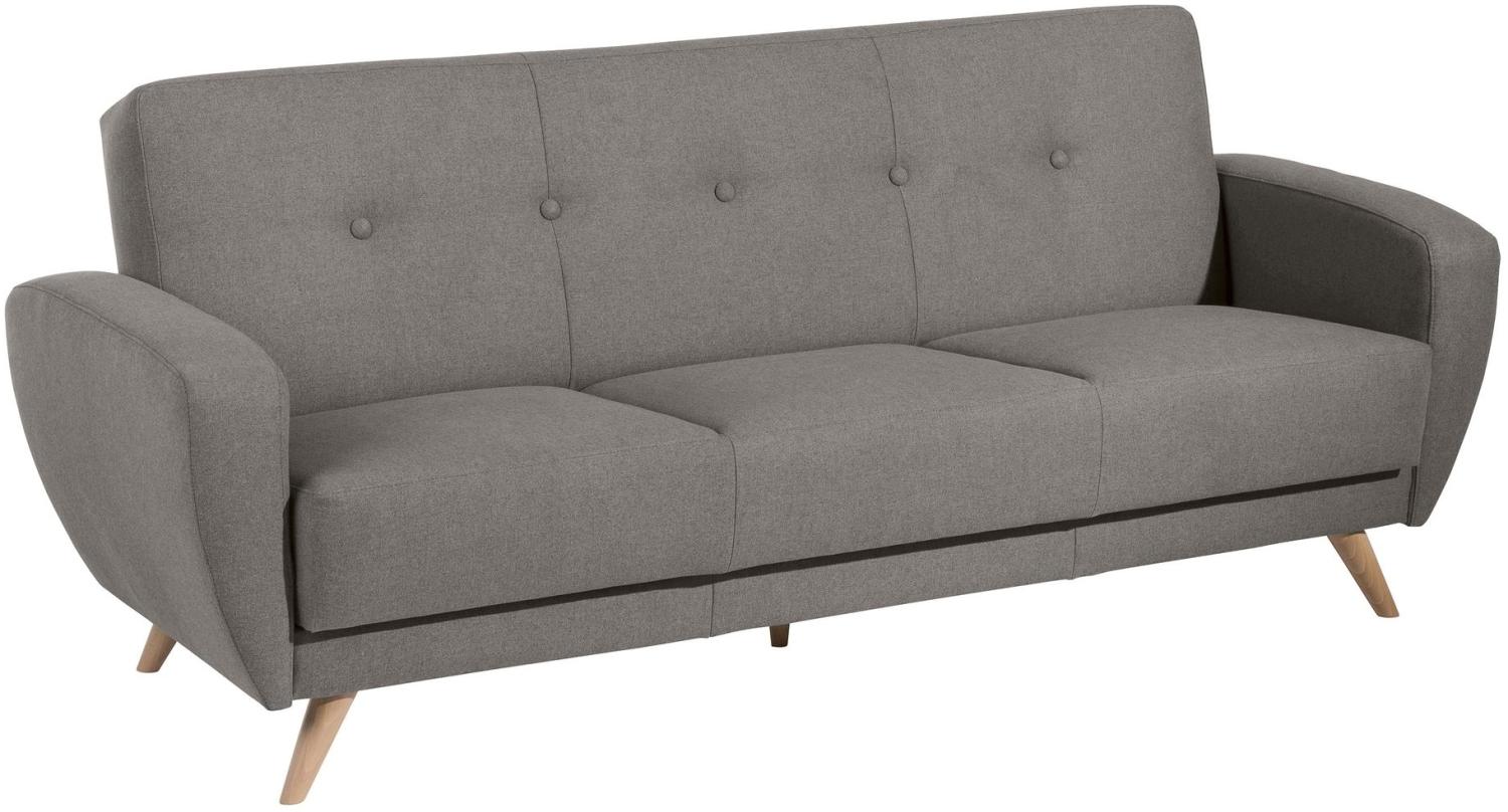 Sofa 3-Sitzer mit Bettfunktion Karen Bezug Samtvelours (mit Clean-Abo Ausrüstung) Buche natur / grau 21847 Bild 1